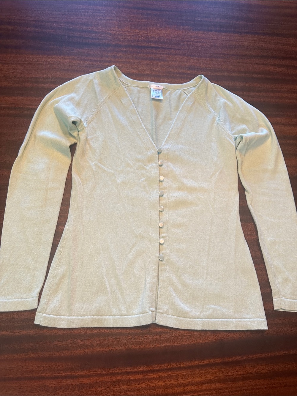 Old Navy Light Sage Green Button-Front Knit Cardigan
